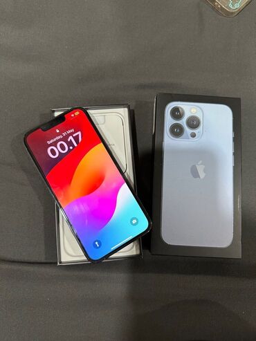 iphone xs max qiymet: IPhone 13 Pro, 128 GB, Sierra Blue, Zəmanət, Face ID, Sənədlərlə
