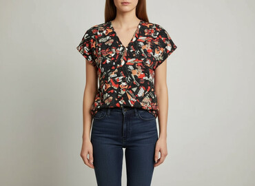 bluzki prążek by o la la: Women's blouse, size L