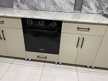 metbex dolabı: Mətbəx mebeli dəsti və quraşdırılmış soba. Dəst açıq krem rəngli — 3