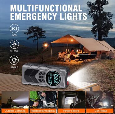 Avtomobil kompressorları və nasosları: Çoxfunksiyalı “All‑in‑One” avtomobil cihazı: jump starter + kompressor — 8