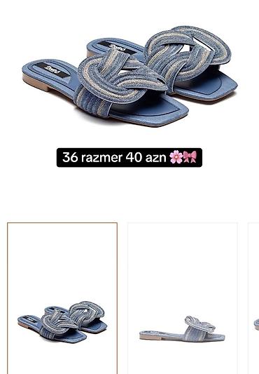 Qadın ayaqqabıları: Məhsul: Qadın üçün slayd (şləp) sandal - Rəng: mavi tonlarında - — 1