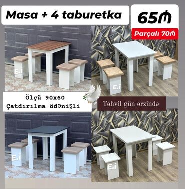 metbex desti: Новый, Прямоугольный стол, 4 стула