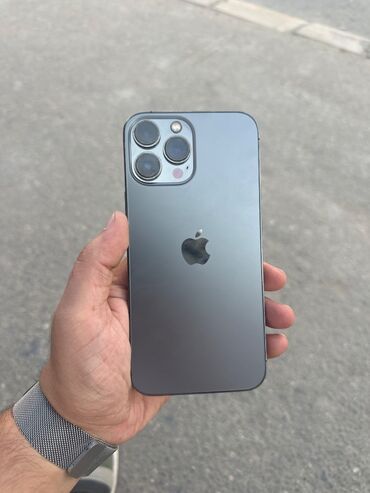 Apple iPhone: IPhone 13 Pro Max, 128 GB, Graphite, Sənədlərlə, Barmaq izi, Face ID