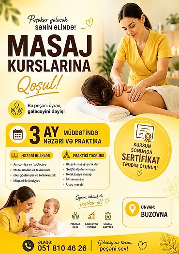Masaj kursu, Əyani, Diplom, sertifikat
