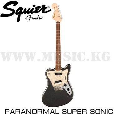 гитара со звукоснимателем: Электрогитара Squier Paranormal Super Sonic HH Graphite Metallic
