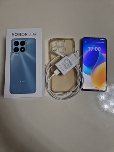 irşad telecom telefonlar: Honor X8a, 128 GB, rəng - Göy, Zəmanət, Sensor, Barmaq izi