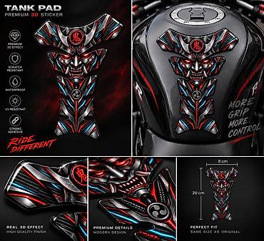 fantomke za motor: Cyber Samurai Tank Pad – 3D Zaštita Rezervoara - 2854 Oni Samurai 3D — 2