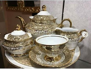 Nahar dəstləri və servizlər: Nahar dəsti, rəng - Qızılı — 8