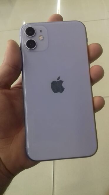 Apple iPhone: IPhone 11, 128 GB, Deep Purple, Zəmanət, Simsiz şarj, Sənədlərlə