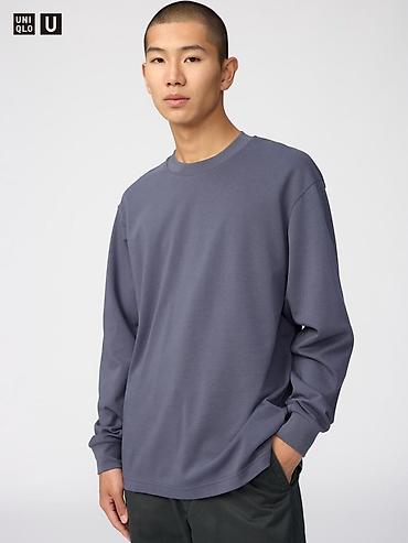 ско: Лонгслив UNIQLO U, мужской - Модель: базовый лонгслив с длинным — 1