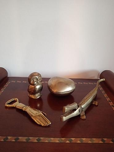 jysk ogledala velika: Dekorativni set od mesinga – 4 komada - Figura krokodila/štampač za — 1