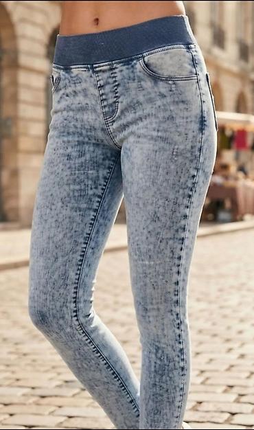 zenske farmerke sa elastinom: Ženske jeggings helanke u stilu teksasa - Model: skinny/uz telo - — 1