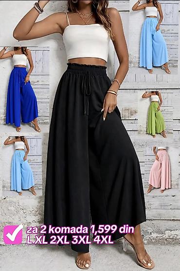 Pantalone: Ženske široke pantalone sa visokim strukom - Kroj: veoma široke — 8