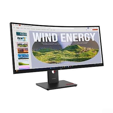 Elektronika: Lenovo ThinkVision T34WD-40 34" WQHD Curved 120Hz USB-C Monitor — 1