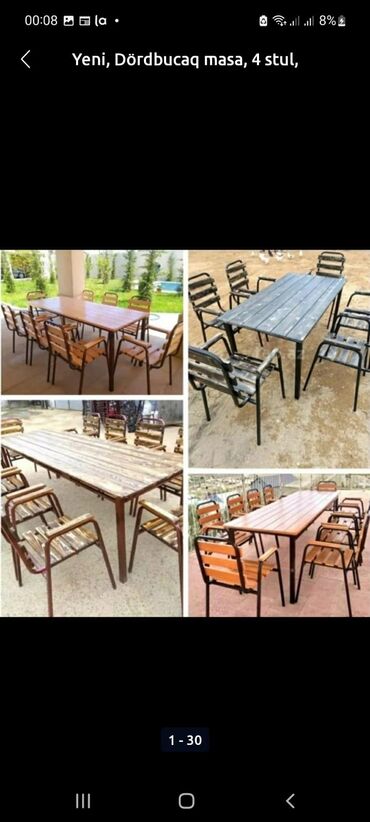 Bağ, çöl masa və oturacaq dəstləri: 🔥Masa ve oturacaqlar🔥 ✅Bağ evleri,kafeler,restoranlar üçün her növ -da lalafo.az — 3 Bağ, çöl masa və oturacaq dəstləri: 🔥Masa ve oturacaqlar🔥 ✅Bağ evleri,kafeler,restoranlar üçün her növ — 3