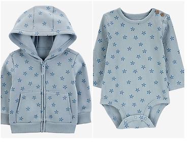 тройки carters: Детский комплект: худи на молнии + боди с длинным рукавом от Carter’s — 1
