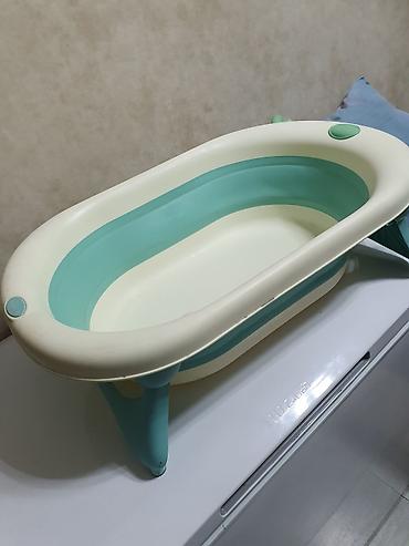 hamam aksusarlari: Uşaqlar üçün qatlanan vanna - Rəng: krem və yaşıl-aqua - Material — 1