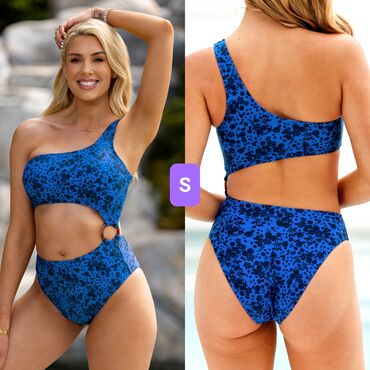 beli duks sa kapuljacom: S (EU 36), Polyester, Floral, color - Blue