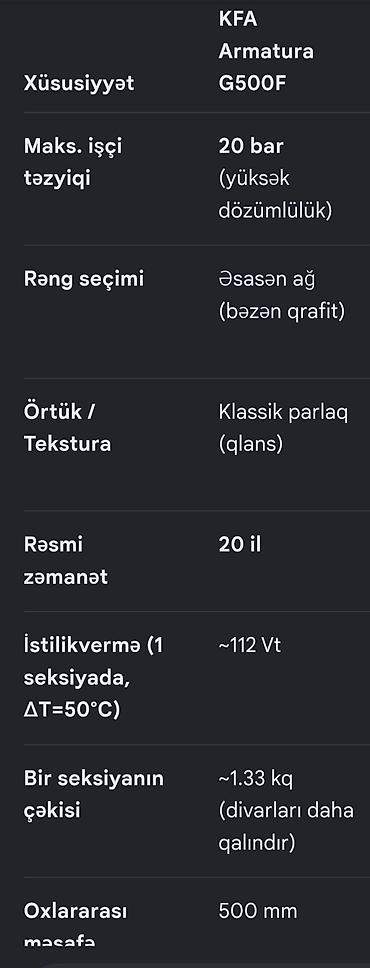 islenmis panel radiatorlar: İşlənmiş Seksiyalı Radiator Alüminium — 7