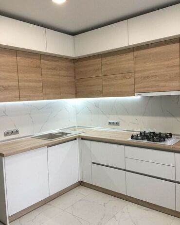 Sifarişlə mətbəx mebeli: Sifarişlə mətbəx dəsti, Özü çəkən petlələr, MDF, Kredit yoxdur, Pulsuz çatdırılma — 11