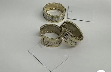 Кольца: Кольца широкие с рельефной надписью BVLGARI 12 гр 17 р - Материал — 1