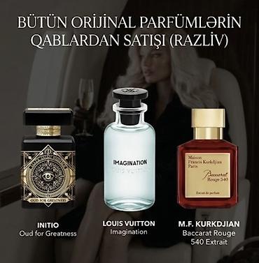 Bütün orijinal brend ətirlərdən qabdan satış (razliv). Təklif olunan