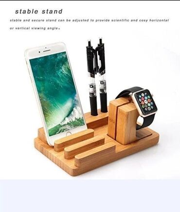 iphone 6 plus v: Высокое Класс древесины бамбука Multi-Функция Подставка для зарядки