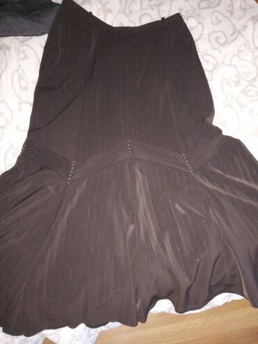 elegantna siva suknja: 4XL (EU 48), Midi, bоја - Braon
