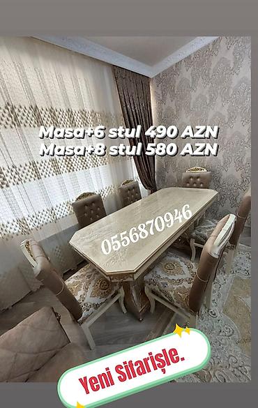 sdullar: Dördbucaq masa, Qonaq otağı üçün, 6 nəfər, Açılmayan, Azərbaycan, Zəmanətli — 7