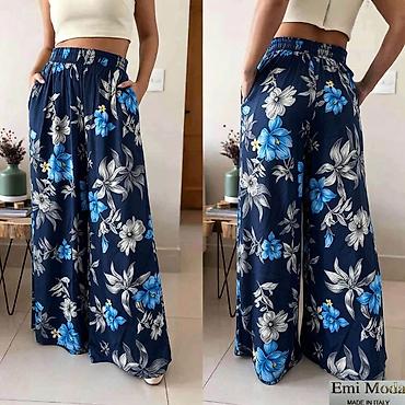 mango ogrlice: Ženske široke pantalone – Emi Moda, Made in Italy - Kroj: široke — 5