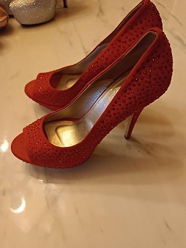 бирюзовые туфли: Loriblu qadın gəlinciyi – açıq burunlu, stiletto dabanlı, qırmızı — 5