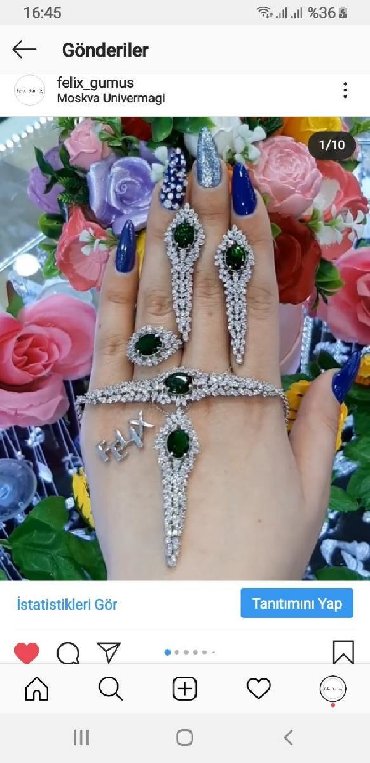 Digər bijuteriyalar: Gümüş dəst, qarnitur,üzük,sep ve daha çoxu üçün : Ünvan : Moskva — 27