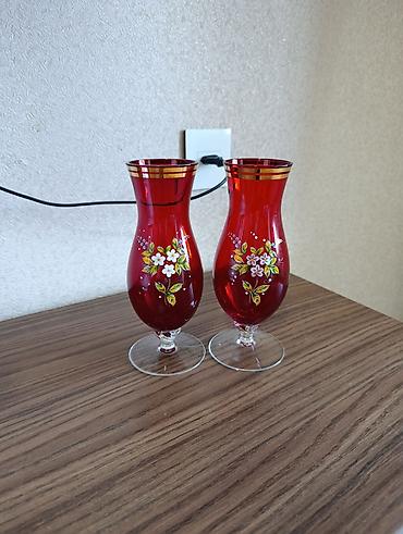 qab gulleri: Бокалы, цвет - Красный, Стекло, Набор из 2 шт., Чехия — 2