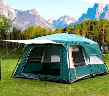 Аксессуары для авто: Палатка большая двухкомнатная с тентом для кемпинга и туризма BiCamp