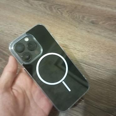 IPhone 14 Pro, Б/у, 128 ГБ, Black Titanium, Защитное стекло, 76 %