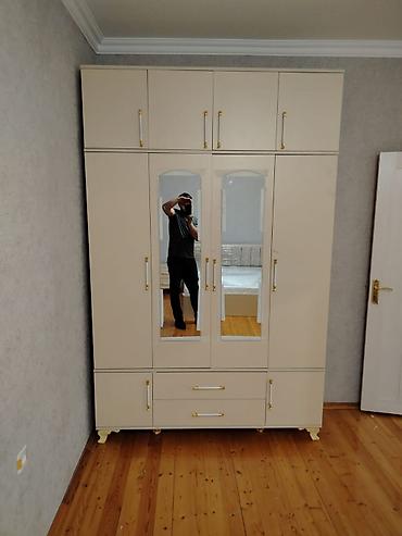 qardirob: Mebel: Gardırob (3 güzgülü, çoxotlu) - Rəng: açıq krem - Ön paneldə 3 — 8