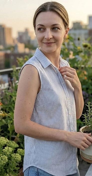 Ženska bezrukavna košulja na pruge - Klasican kroj sa kragnom i na lalafo.rs Ženska bezrukavna košulja na pruge - Klasican kroj sa kragnom i