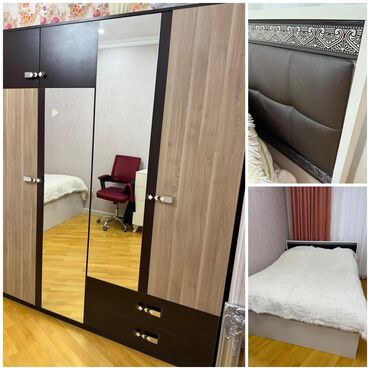 кровати в баку: 2 односпальные кровати, Шкаф, Б/у