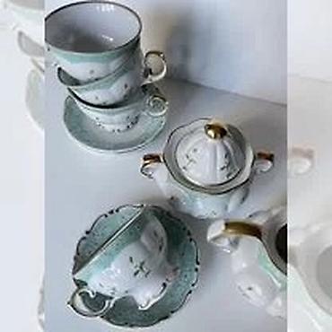 Çay dəsti, rəng - Yaşıl, Farfor, Reichenbach