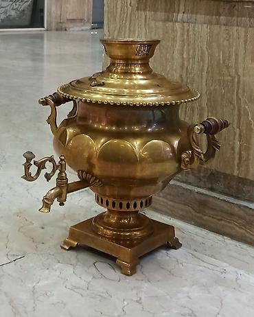 Samovarlar: Misin samovar – klassik kömürlə işləyən model - Material: tam mis — 5
