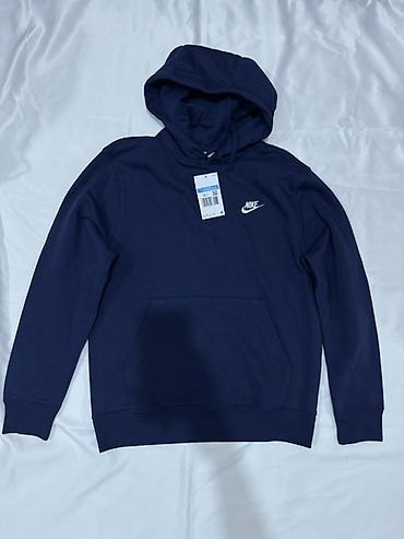 nike кофта: Мужская толстовка, M, Nike, Новый, цвет - Синий, Самовывоз — 1