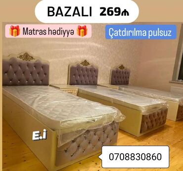 Çarpayılar: Yeni, Təknəfərlik çarpayı, Bazalı, Matras ilə
