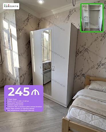 3 qapılı paltar dolabı - Material: 18 mm laminat - Rəng seçimi