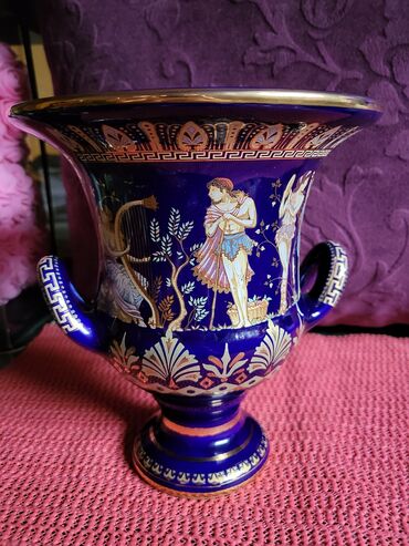 Ostali kućni dekor: Cup,vaza vintaz nov grcki,porcelanski,rucno oslikan 24 kar.zlatom — 7