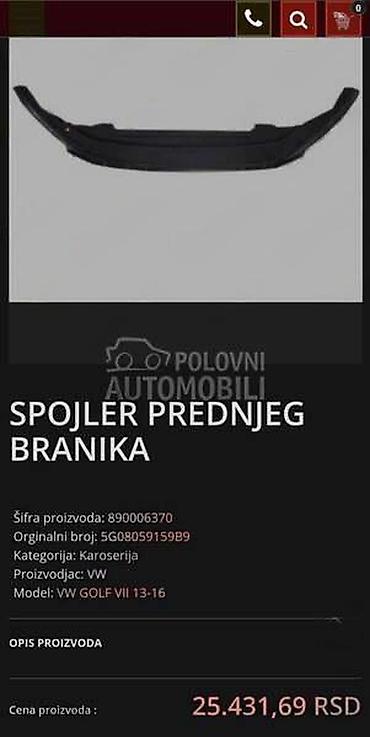 ford capri prodaja: SPOJLER ŠUS PLEH BRANIKA ZA VOLKSWAGEN GOLF 7 | Volkswagen golf 7 — 3