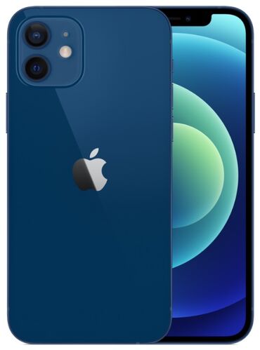 Apple iPhone: IPhone 12, Б/у, 64 ГБ, Синий, Защитное стекло, Чехол, 71 %