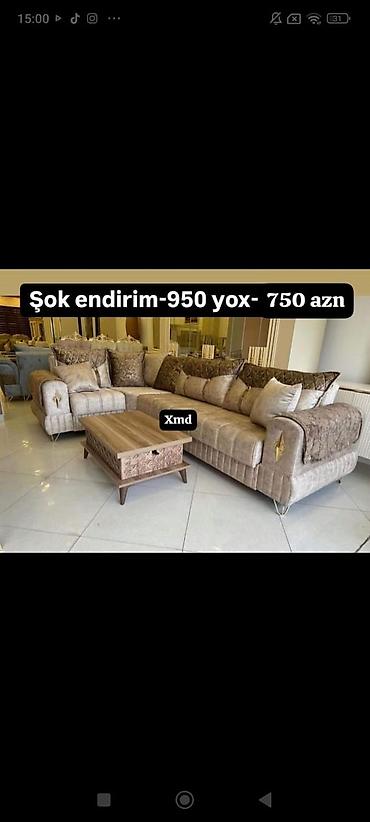 taxt desdi: Künc divan dəsti - L formalı geniş künc divan: yumşaq oturacaq və — 1