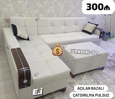 Masa və oturacaq dəstləri: Künc divan, Yeni, Açılan, Bazalı