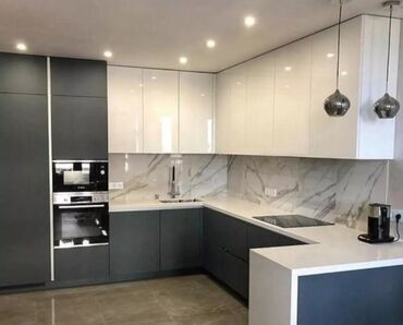 Sifarişlə mətbəx mebeli: Sifarişlə mətbəx dəsti, Özü çəkən petlələr, Sadə laminat, Kredit yoxdur, Pulsuz çatdırılma — 19