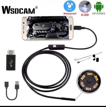 telefon kablo: Endoskop kamera diametr 5,5mm,ve 7mm kabel 1,2,3 ve 5 metr yuksek